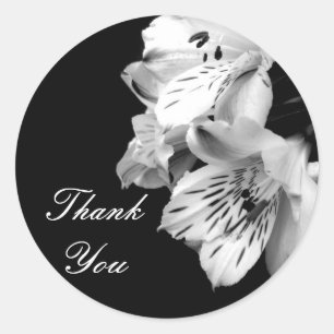 Rond Sticker Merci Alstroemeria Lily