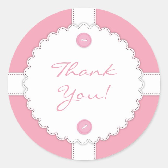 Rond Sticker Merci Baby shower Dantel (Devant)