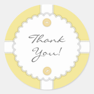 Rond Sticker Merci Baby shower Dantel