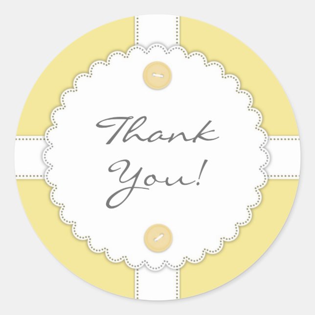Rond Sticker Merci Baby shower Dantel (Devant)