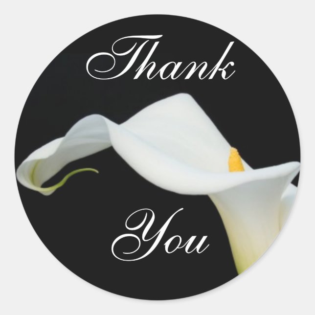 Rond Sticker Merci Calla Lily/Sceau (Devant)