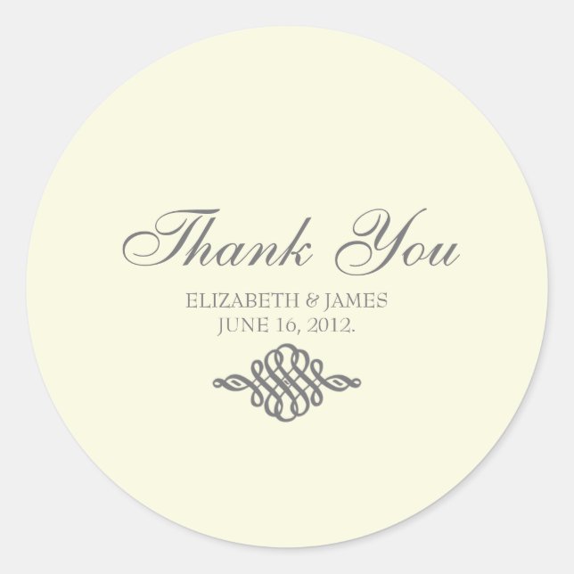 Rond Sticker Merci // Collection Elegance (Devant)