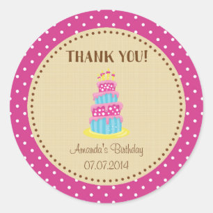 Rond Sticker Merci d'anniversaire