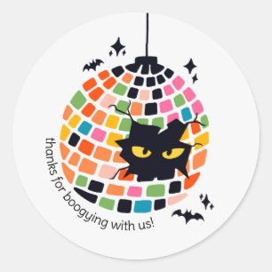 Rond Sticker Merci de boule Disco Halloween