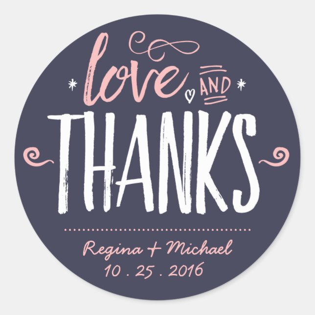 Rond Sticker Merci de peinture bleu marine (Devant)