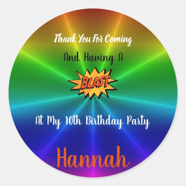 Rond Sticker Merci du parc d'attractions (Devant)