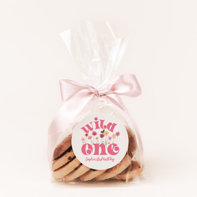 Rond Sticker Merci Fleur sauvage aquarelle (Créateur téléchargé)