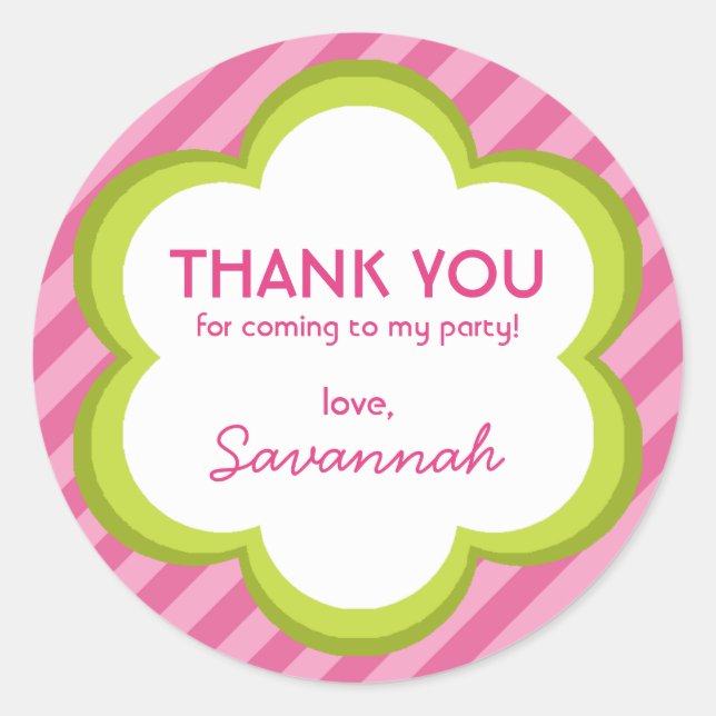 Rond Sticker Merci Fleurs et Grilles (Devant)