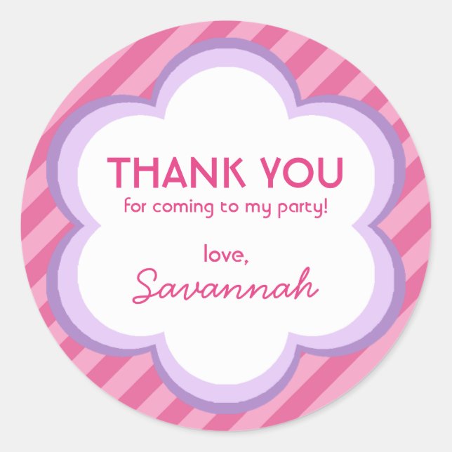 Rond Sticker Merci Fleurs et Grilles (Devant)