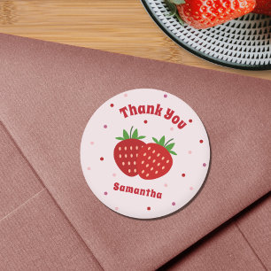 Rond Sticker Merci fraise