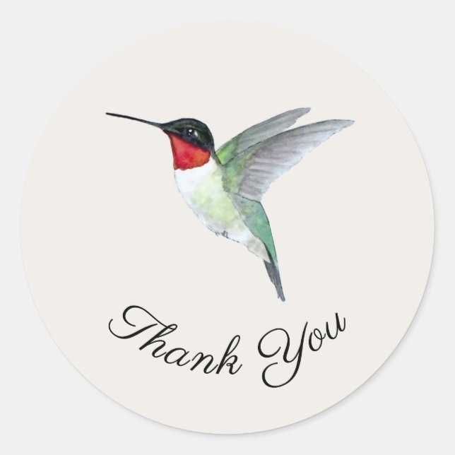 Rond Sticker Merci Hummingbird (Devant)