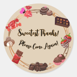 Rond Sticker Merci le plus doux