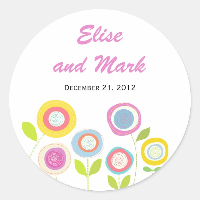 Rond Sticker Merci mariage (Devant)