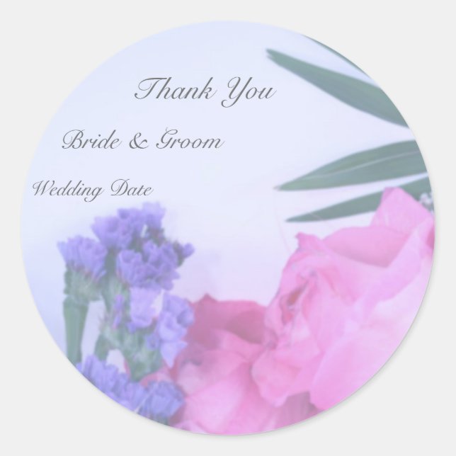 Rond Sticker Merci mariage (Devant)
