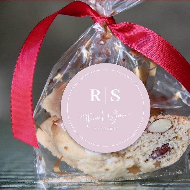 Rond Sticker Merci mariage - Lilac & Elegance (Wedding Thank You Sticker - Lilac & Elegance)