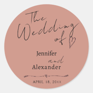 Rond Sticker Merci minimaliste Mariage moderne