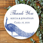 Rond Sticker Merci Peacock<br><div class="desc">C'est un chic Vintage Peacock Merci Favor Sticker.</div>