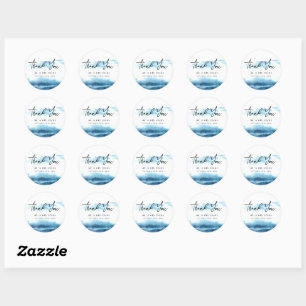 Rond Sticker Merci pour un Mariage moderne.