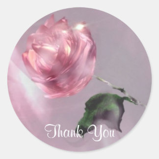 Rond Sticker Merci rose