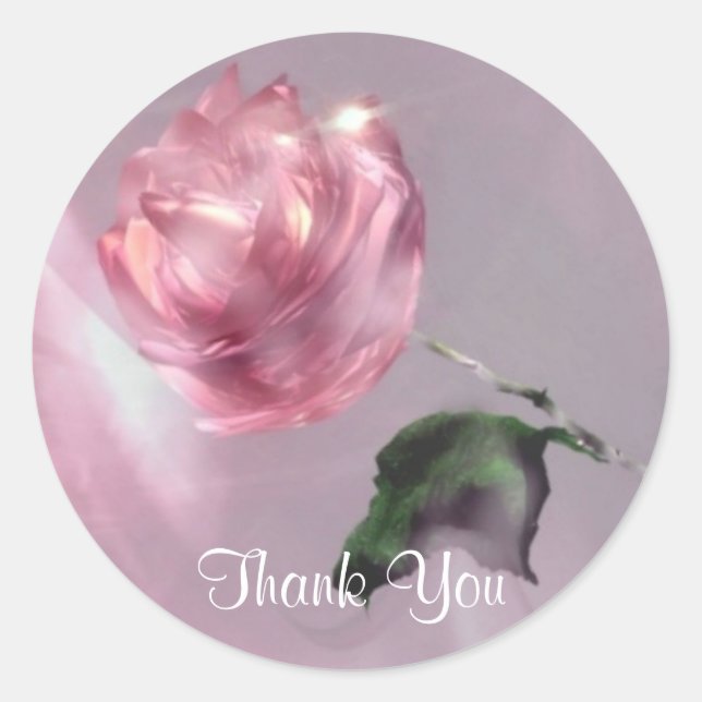 Rond Sticker Merci rose (Devant)