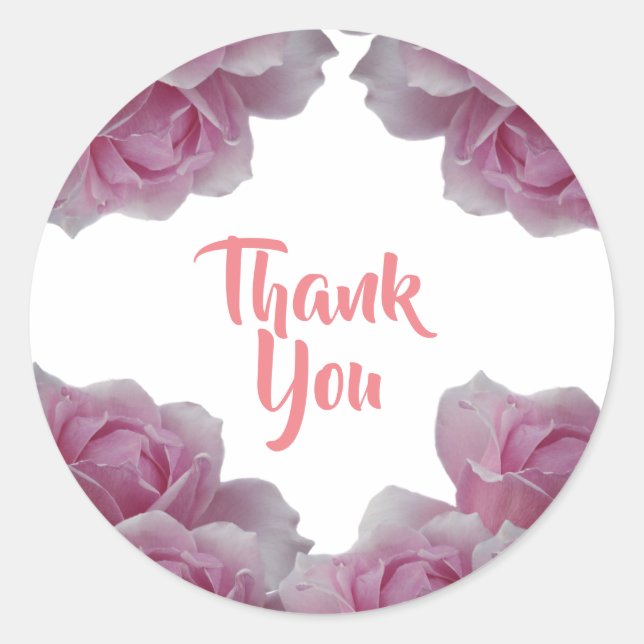 Rond Sticker Merci rose (Devant)