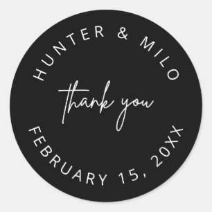 Rond Sticker Merci simple de mariage Favoriser Étiquett