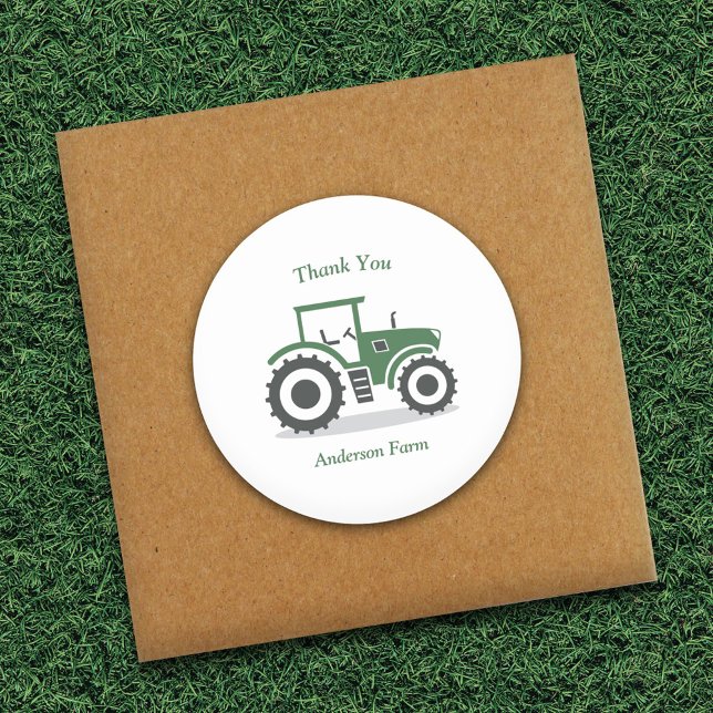 Rond Sticker Merci tracteur agricole (Farm Tractor Thank You Sticker)