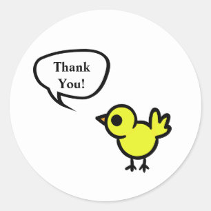 Rond Sticker Merci Tweet Oiseau