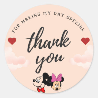 Rond Sticker Mickey Thankyou