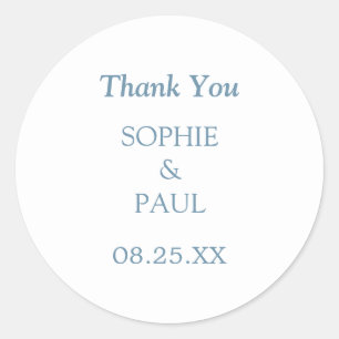 Rond Sticker minimaliste en Merci bleu Dusty