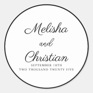 Rond Sticker minimaliste Mariage moderne