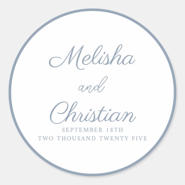 Rond Sticker minimaliste Mariage moderne (Devant)