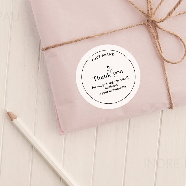 Rond Sticker minimaliste Merci d'entreprise (Créateur téléchargé)