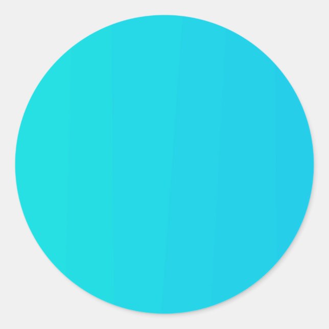 Rond Sticker modèle blanc dégradé bleu turquoise (Devant)