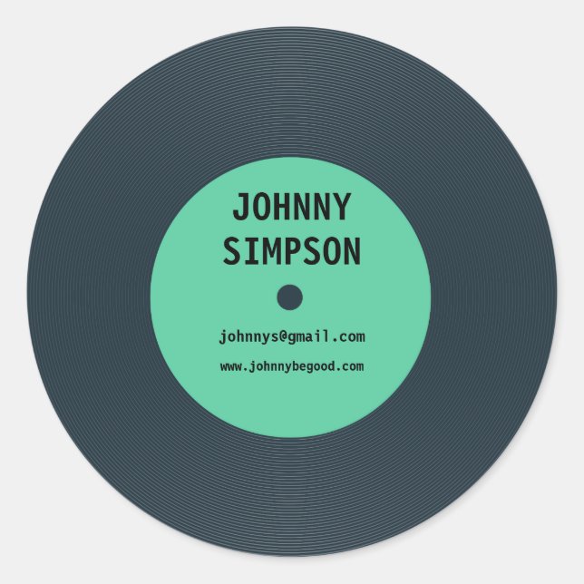 Rond Sticker Modèle de texte vintage Retro Vinyl (Devant)