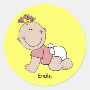 Rond Sticker Modèle pour fille bébé