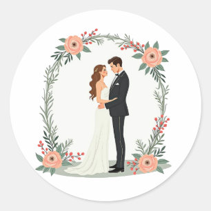 Rond Sticker Moment Mariage romantique