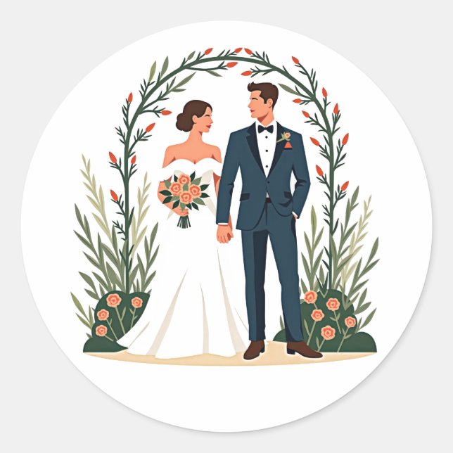 Rond Sticker Moments Mariages parfaits (Devant)