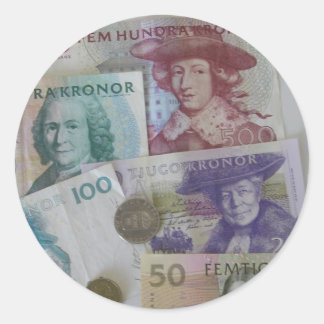 Rond Sticker monétaire suédois