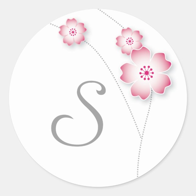 Rond Sticker Monogram Cherry Blossom (Devant)