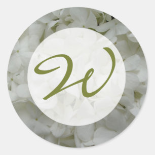 Rond Sticker Monogram Hydrangea