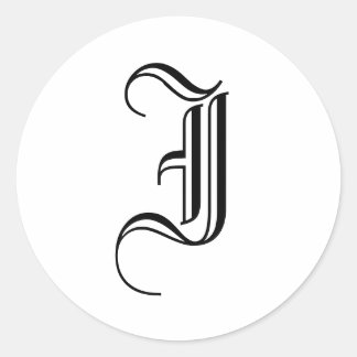 Rond Sticker Monogram I Old English Style