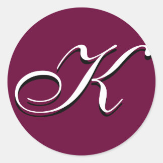 Rond Sticker Monogram - "K" personnalisable