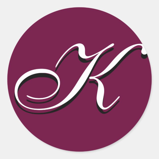 Rond Sticker Monogram - "K" personnalisable (Devant)
