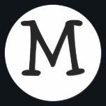 Rond Sticker Monogram M Mariage Seal<br><div class="desc">Les Cadeaux Monogram offrent une vaste sélection de timbres-poste USPS personnalisables, autocollants de scellés d'enveloppe, cartes de voeux, chemises, casquettes, boutons, magnets et bien plus encore. Ces monogrammes sont parfaits pour envoyer des invitations à un mariage, des invitations à une fête d'anniversaire, des annonces de remise de diplômes et des...</div>