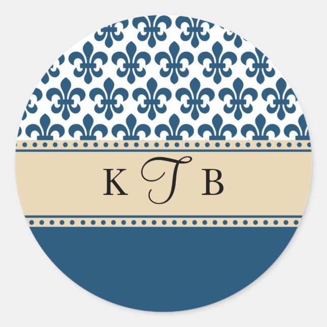 Rond Sticker Monogram mariage - Personnalisez-le ! (Devant)