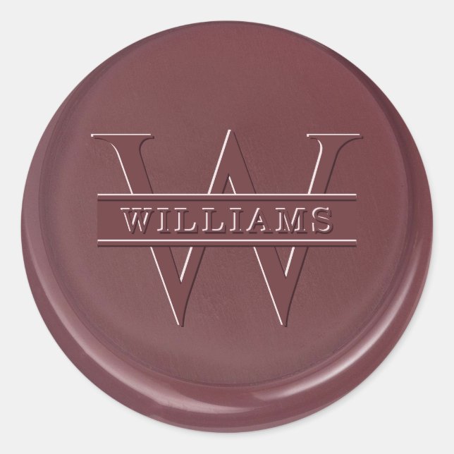 Rond Sticker Monogram Mulberry Wax Seal (Devant)
