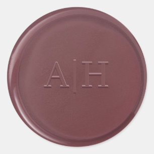 Rond Sticker Monogram Mulberry Wax Seal