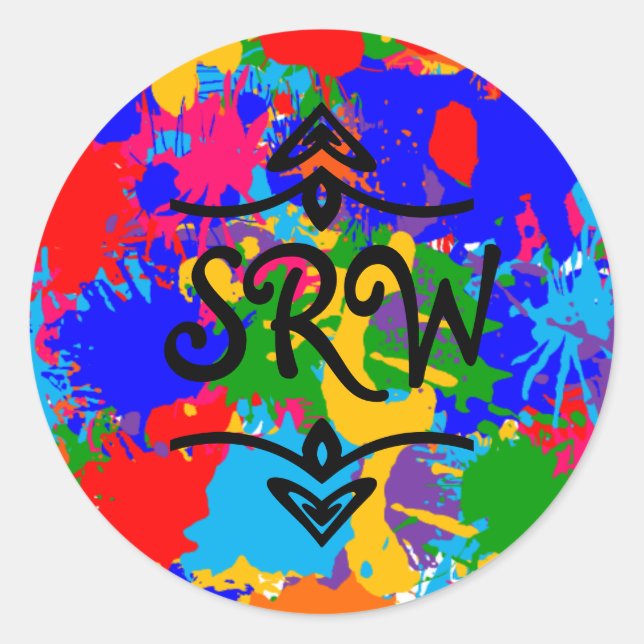 Rond Sticker Monogram Splatter Multicolor (Devant)