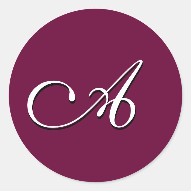 Rond Sticker Monogramme "A" personnalisable (Devant)